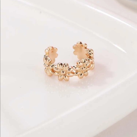 Gold Flower Ear Cuff - Picture 2 of 4